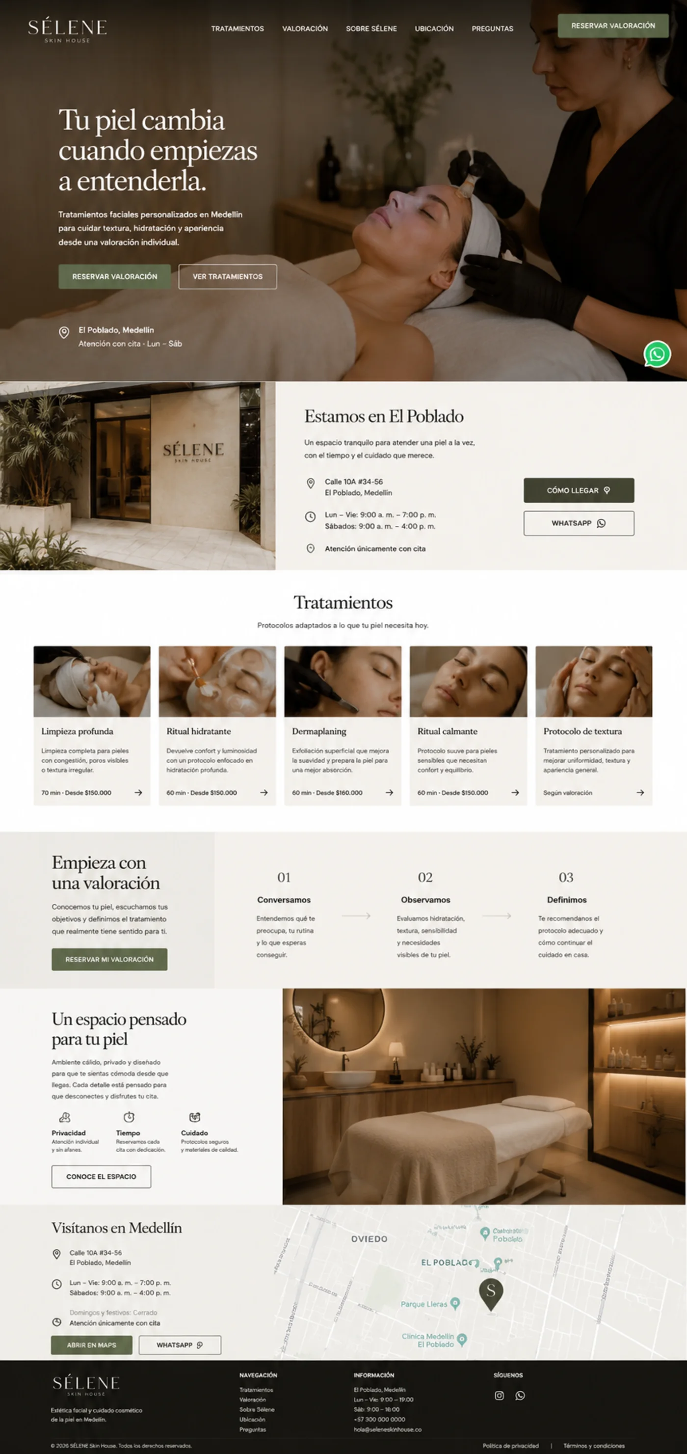 Proyecto de presencia local para estudio de estética facial