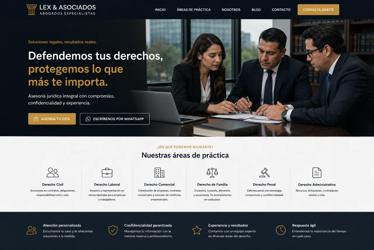 Página de captación para abogados y contadores