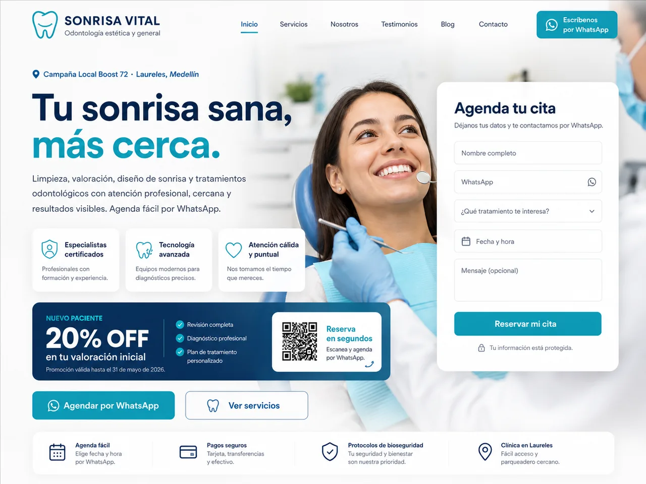 Página de captación para odontólogos