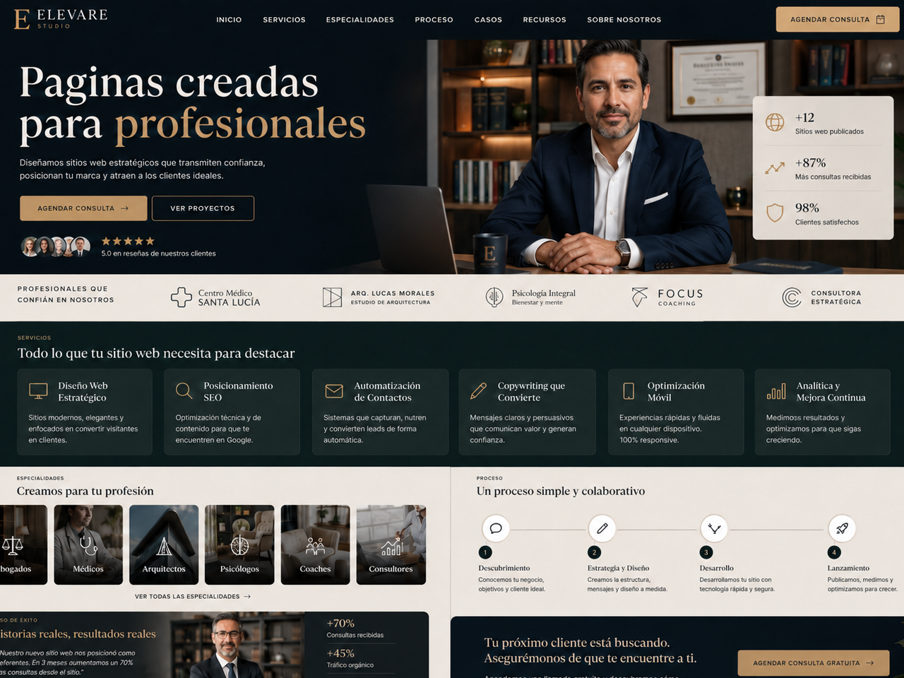 Página web de captación para profesionales independientes
