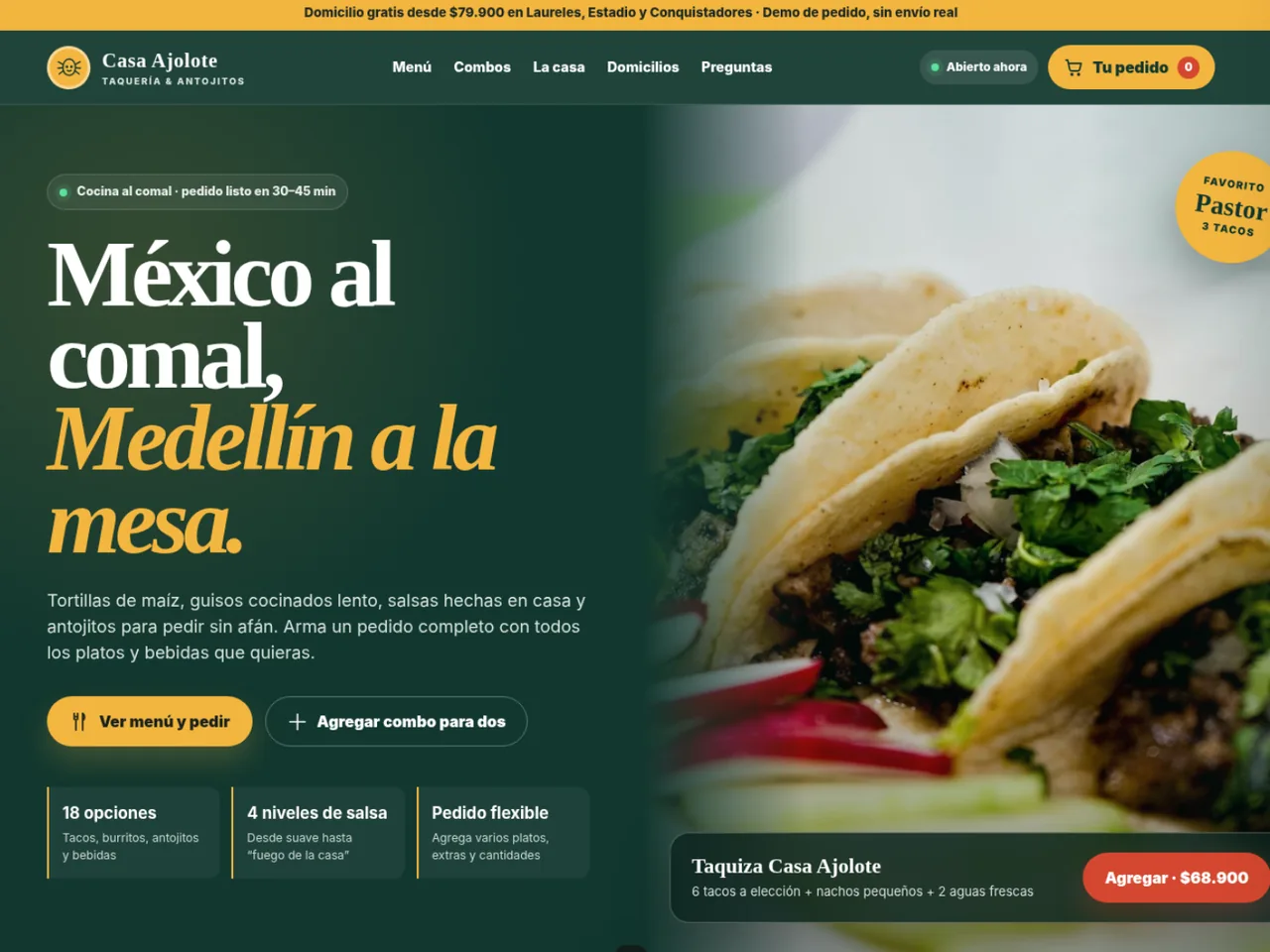 Campaña digital para restaurantes y pedidos por WhatsApp