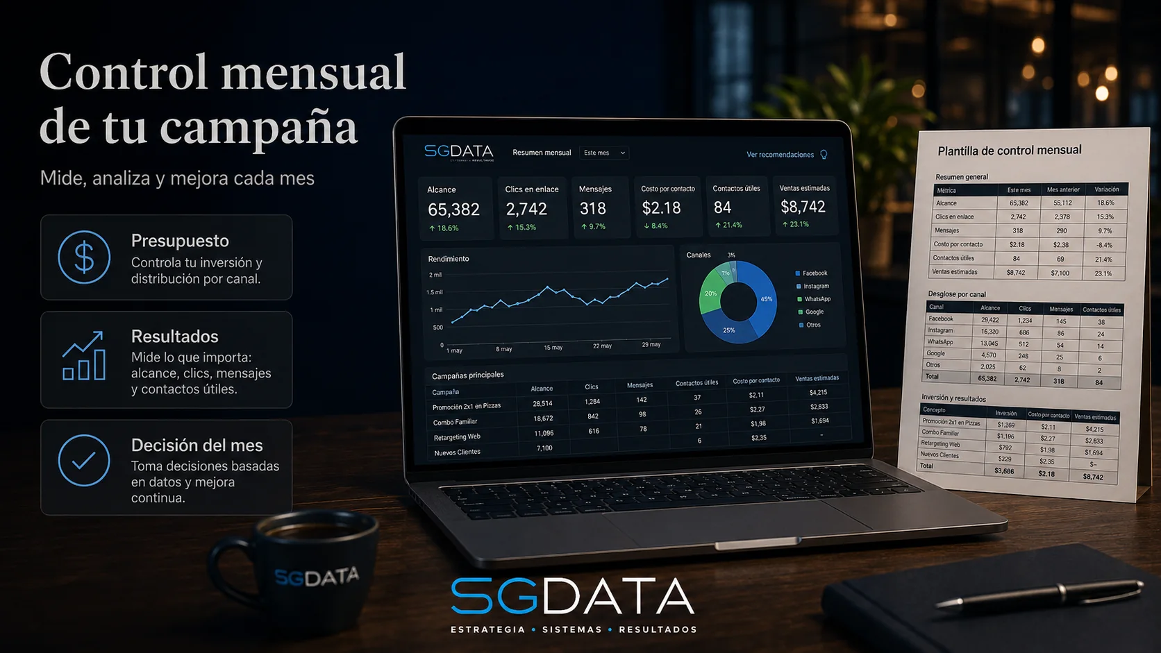 Control mensual de campaña con métricas para tomar decisiones